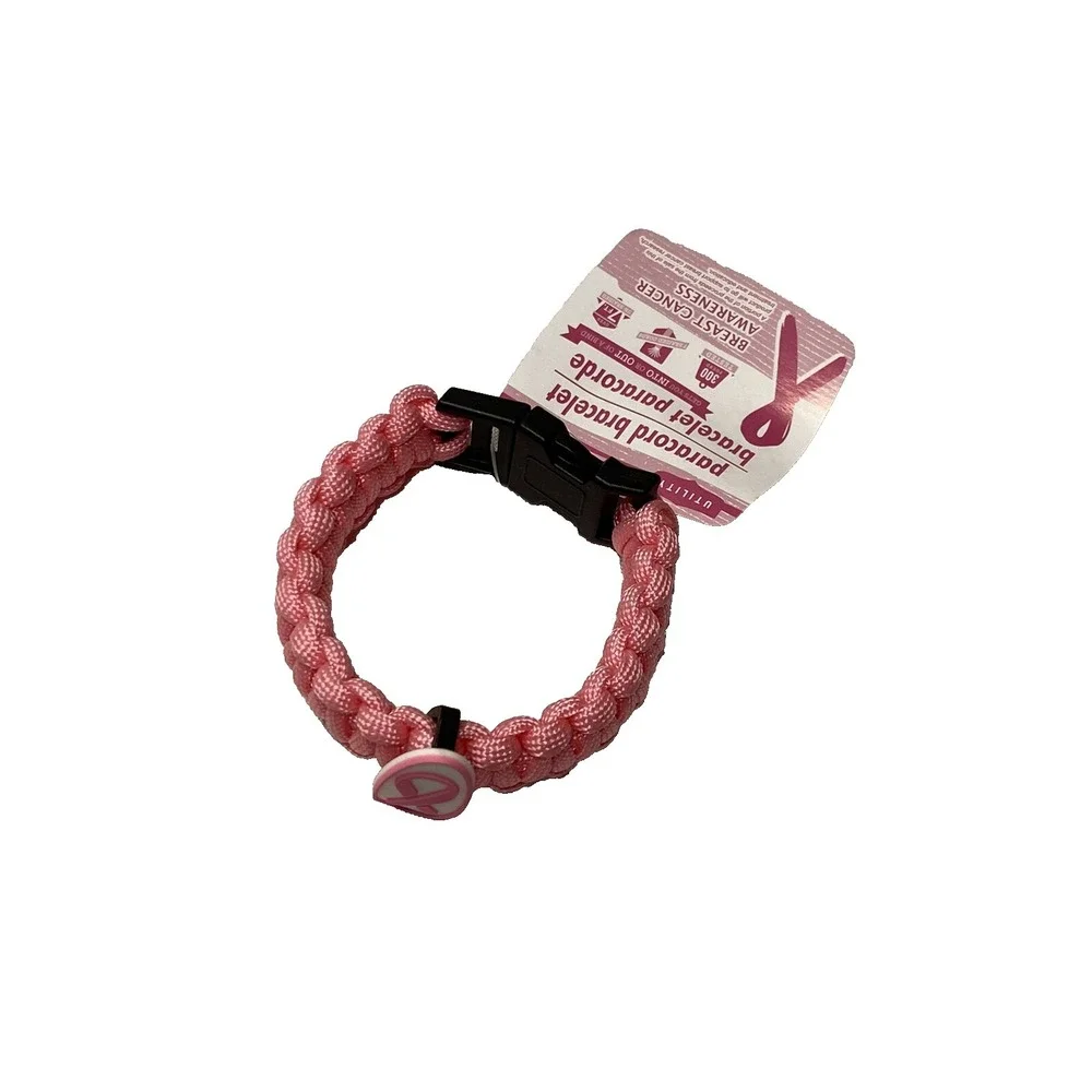 utility paracord bracelet PINK‎ RIBBON AWARENESS light pink